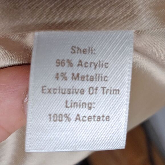 Caslon Tweed Coat w Removable Faux Fur Collar Sz L - Picture 8 of 12